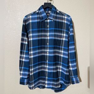 Paul Stuart Blue Plaid Men's Shirt